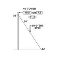 25G 40ft 130MPH Rev G/110MPH Rev F Guyed Tower