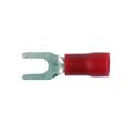 Vinyl Fork Terminal with Butted Seam in Red, #22 - 18 AWG, 6 in Stud, 100 Pack