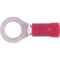 Vinyl Ring Terminal in Red, #22 -18 AWG, 1/4 in Stud, 100 Pack