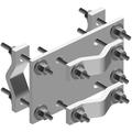Crossover Plate for joining 2 to 5 in OD Round Members, Hot-dipped Galvanized