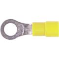 Vinyl Ring Terminal with Butted Seam, Yellow, #12-10 AWG, 1/4 in Stud, 100 Pack