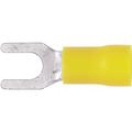 Vinyl Fork Terminal with Butted Seam in Yellow, #12 - 10 AWG, #10 Stud, 100 Pack