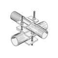 90 Deg Pipe to Pipe Clamp