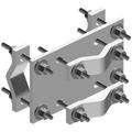 Crossover Plate joins 1-1/2 in to 3-1/2 in OD Round Members, Hot Dip Galvanized