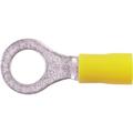 Vinyl Ring Terminal in Yellow, Butted Seam, #12 - 10 AWG, 5/16 in Stud, 100 Pack