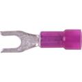 Nylon Fork Terminal with Butted Seam in Red, #22 - 18 AWG, #6 Stud, 100 Pack
