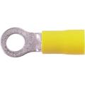 Vinyl Ring Terminal in Yellow, #12 - 10 AWG, #10 Stud, 100 Pack