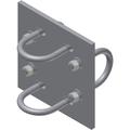 Crossover Plate joins 3-1/2 to 3-1/2 in OD Round Members, Hot Dip Galvanized