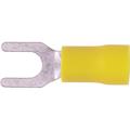 Vinyl Fork Terminal in Yellow, #12 - 10 AWG, #10 Stud, 10 Pack