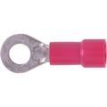 Solderless Vinyl Ring Terminal with Butted Seam, #22 - 18 AWG, #8 Stud, 100 Pack