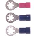 Vinyl Star Ring Terminals, 75 Piece Multicolored Assortment