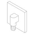 Cable to Vertical Steel Surface, #2 Solid