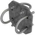 Crossover Plate joins 2-3/8 to 2-7/8 in OD Round Members, Hot-dipped Galvanized