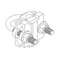 Ground Pedestal Clamp for #6 AWG to 2/0 AWG wire.