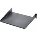 Single Sided Rack Mounted Shelf, Solid, Flat Black