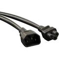 6in AC Power Cord C14 to C5 3x14AWG SJT