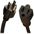 3' Heavy Duty Power Cord 5-15R 5-15P #14 15A 120V