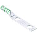Two-hole, long barrel lug, #8 AWG wire, 1/4" stud