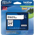 18mm (0.7") Black on White tape for P-Touch 8m