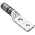 Copper lug, 2 Hole w/o Ins.2 AWG, 1/4" Stud