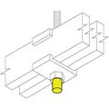 Threaded Rod End Cap, 3/8"-16, Yellow Polyethylene