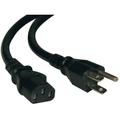 2' AC Power Cord, C13 to 5-15P 3x14AWG 15A 125V