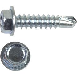 #8 x 1/2 in Zinc Hex Head Washer Screw with Drill Bit TEK Point, 250 Pack