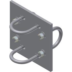 Crossover Plate joins 3-1/2 to 3-1/2 in OD Round Members, Hot Dip Galvanized