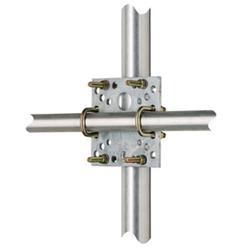 Universal Crossover Clamp for 1 - 2.9 in OD Round Members, Galvanized