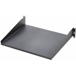 Single Sided Rack Mounted Shelf, Solid, Flat Black