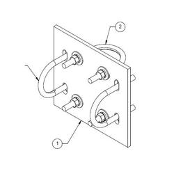 Crossover plate for joining 2-7/8 to 2-7/8 in OD Round Members